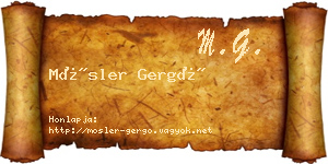 Mösler Gergő névjegykártya
